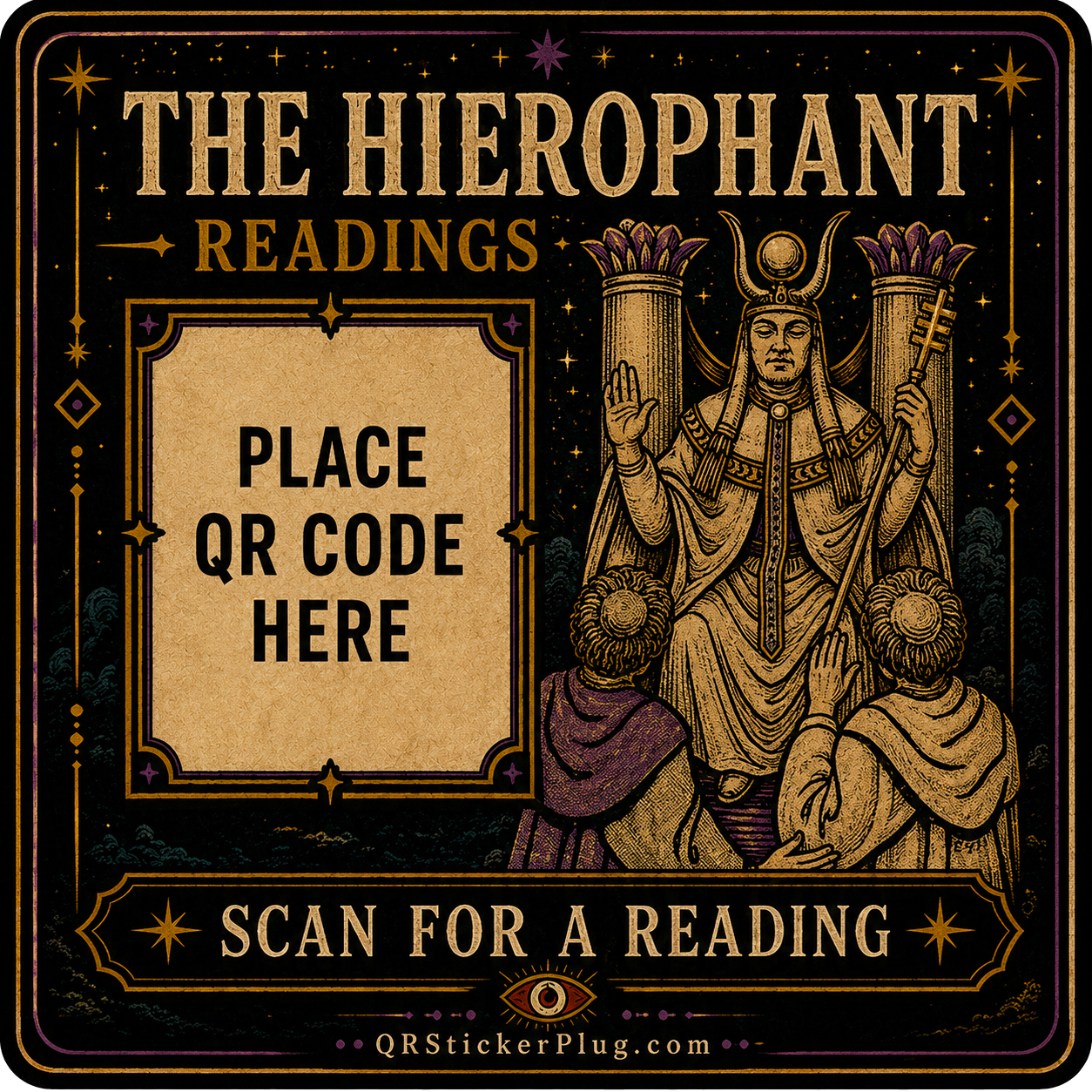 The Hierophant Tarot Card QR Sticker