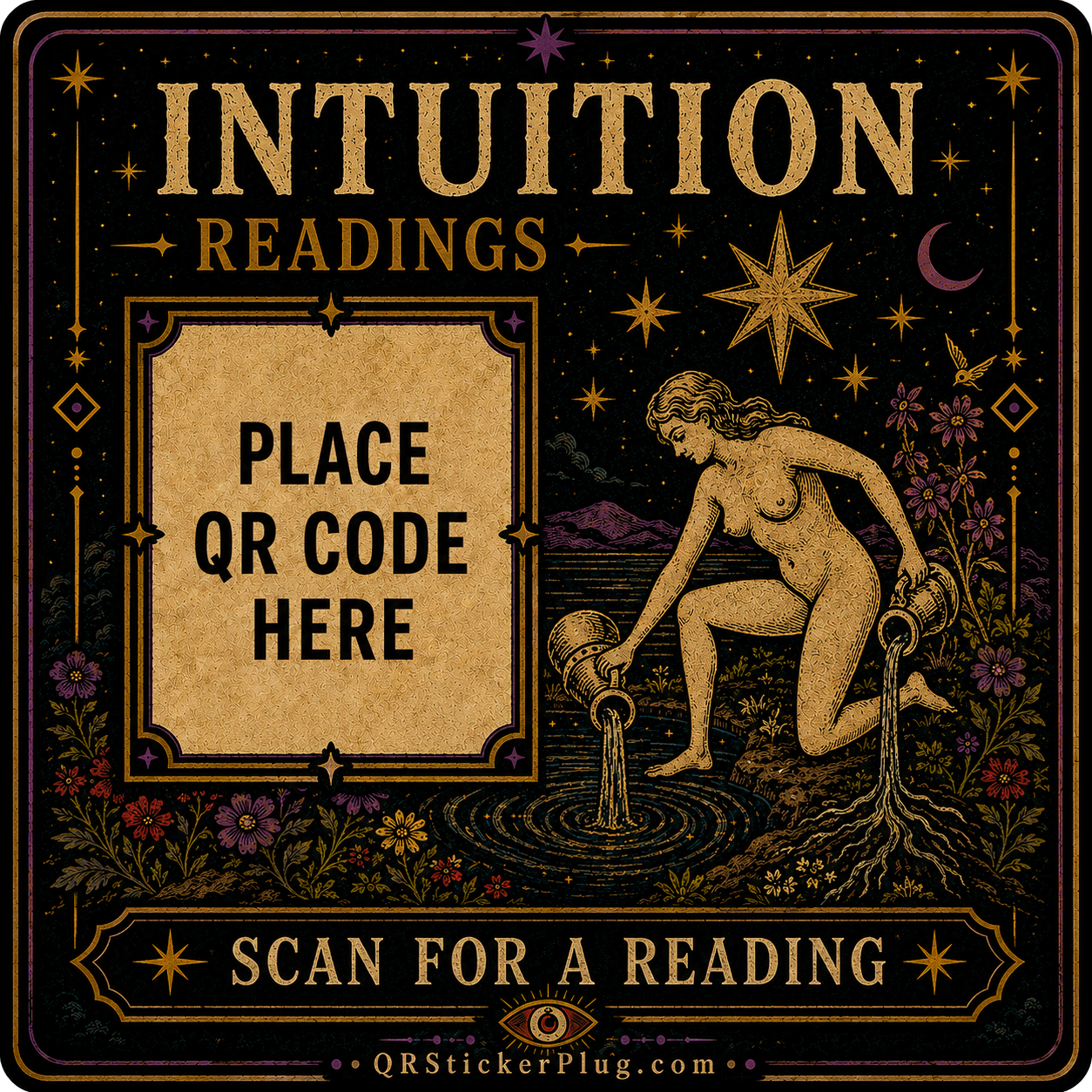 Intuition Tarot Card QR Sticker