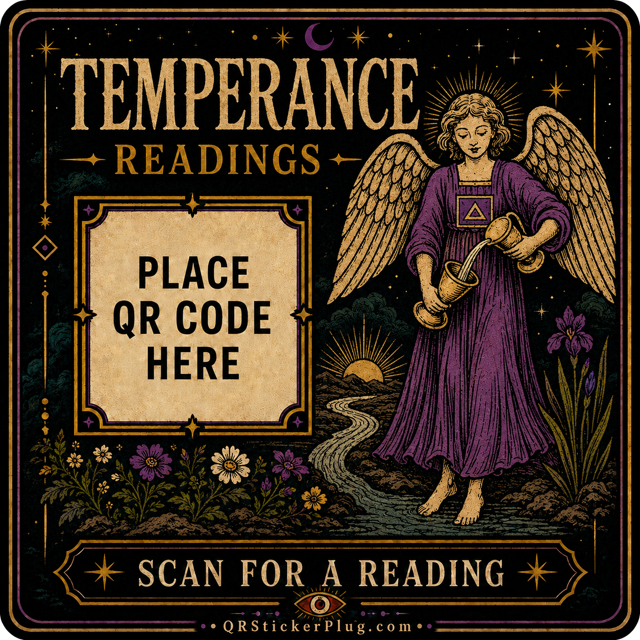 Temperance Tarot Card QR Sticker