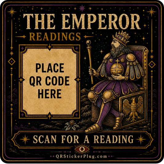 The Emperor Tarot Card QR Sticker