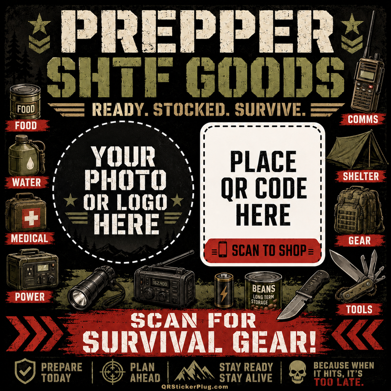 SHTF/Prepper Products QR Sticker