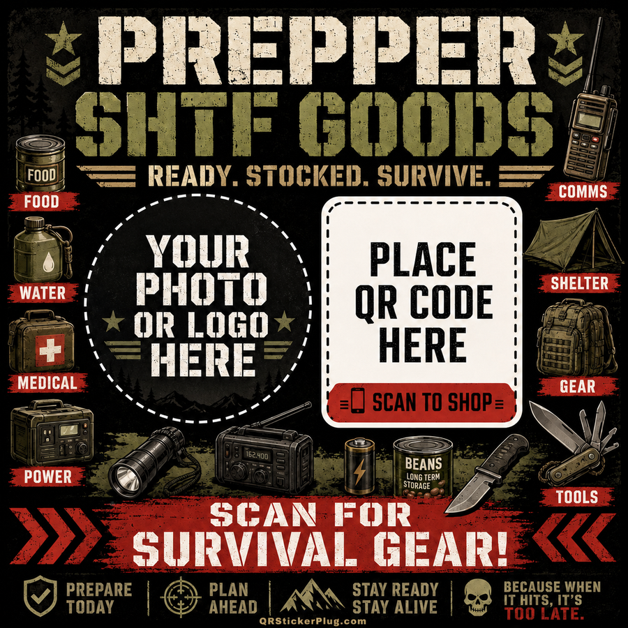 SHTF/Prepper Products QR Sticker
