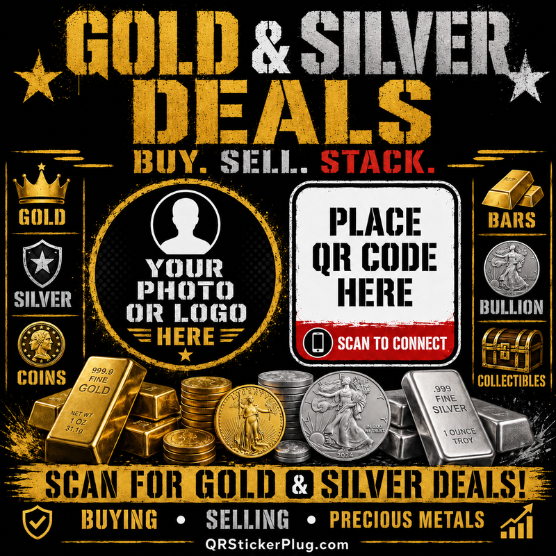 Gold & Silver Deals Custom QR Sticker