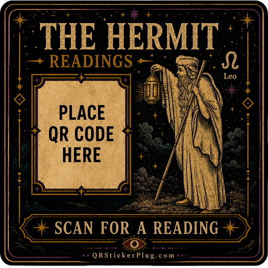 The Hermit Tarot Card QR Sticker