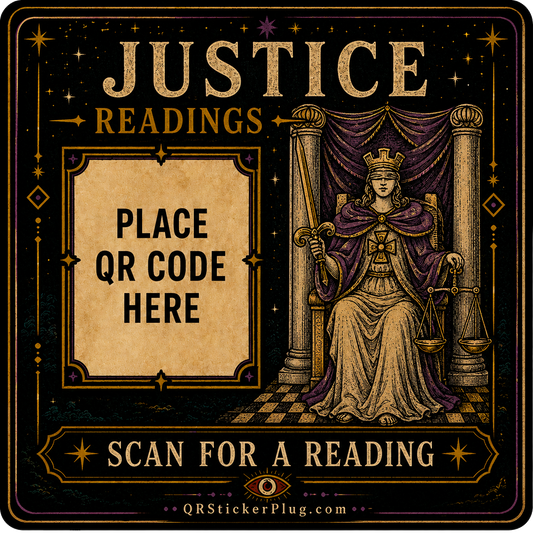 Justice Tarot Card QR Sticker