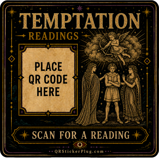 Temptation Tarot Card QR Sticker