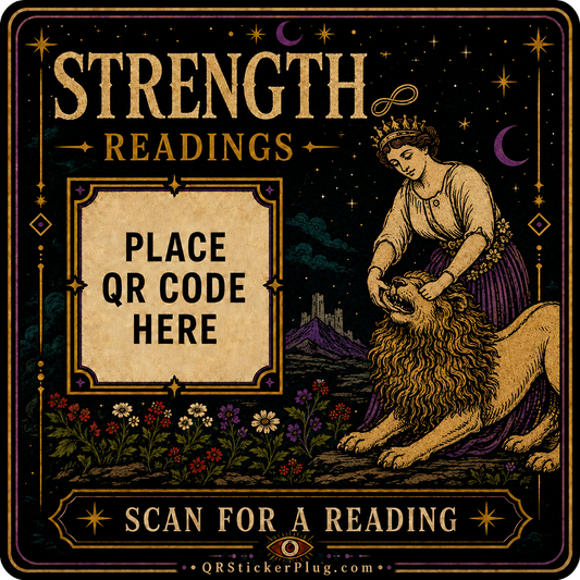 Strength Tarot Card QR Sticker