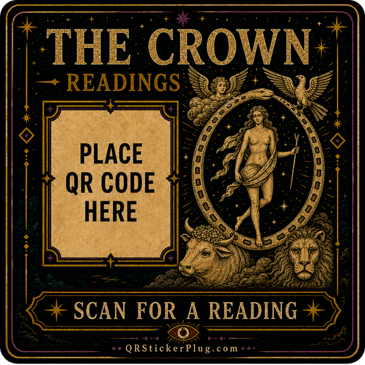 The Crown Tarot Card QR Sticker