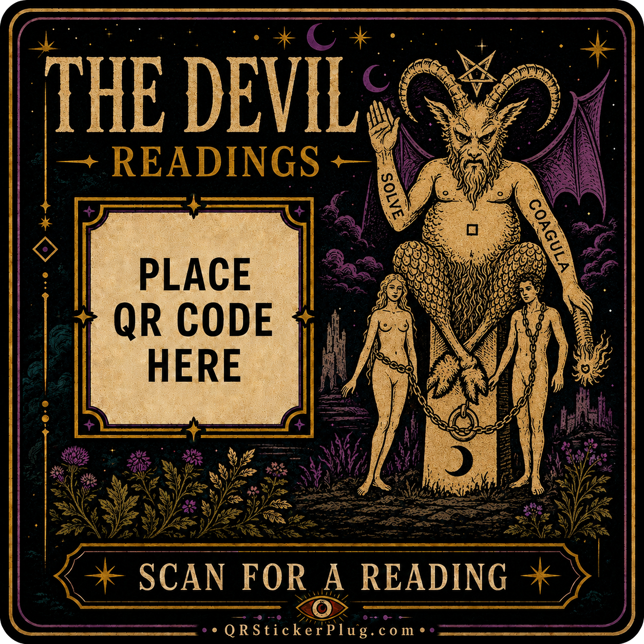The Devil Tarot QR Sticker