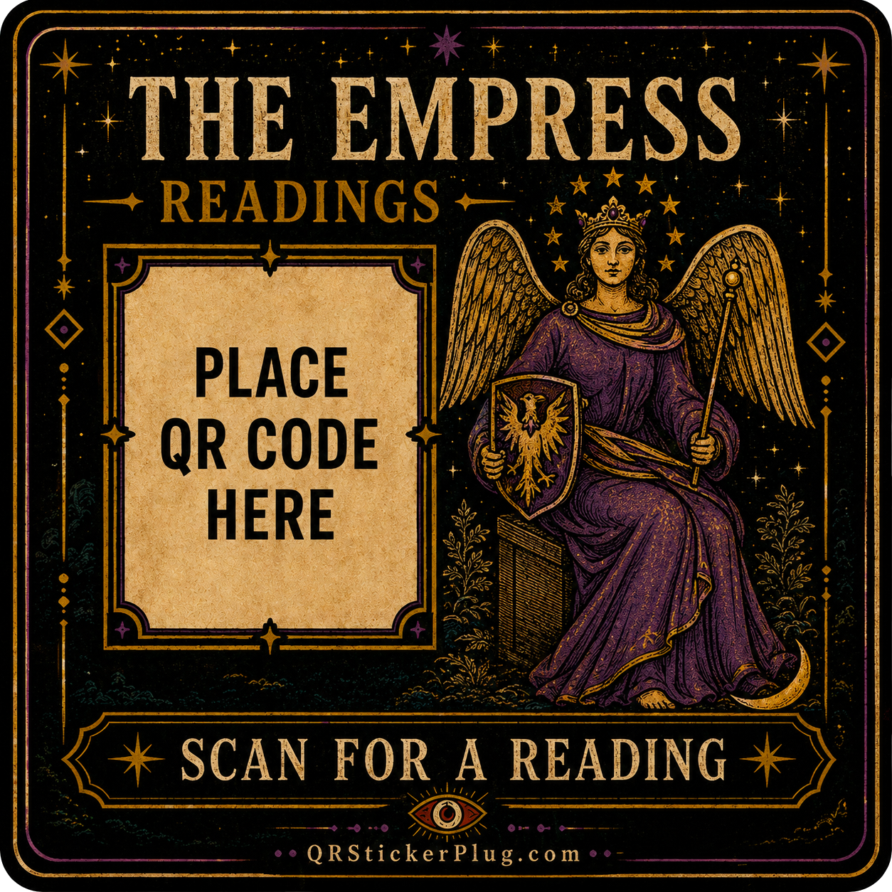 The Empress Tarot Card QR Sticker