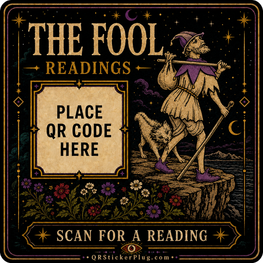 The Fool Tarot Card QR Sticker