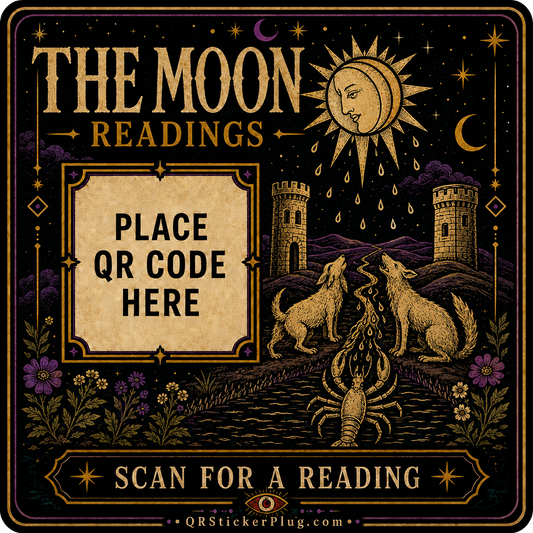 The Moon Tarot Card QR Sticker